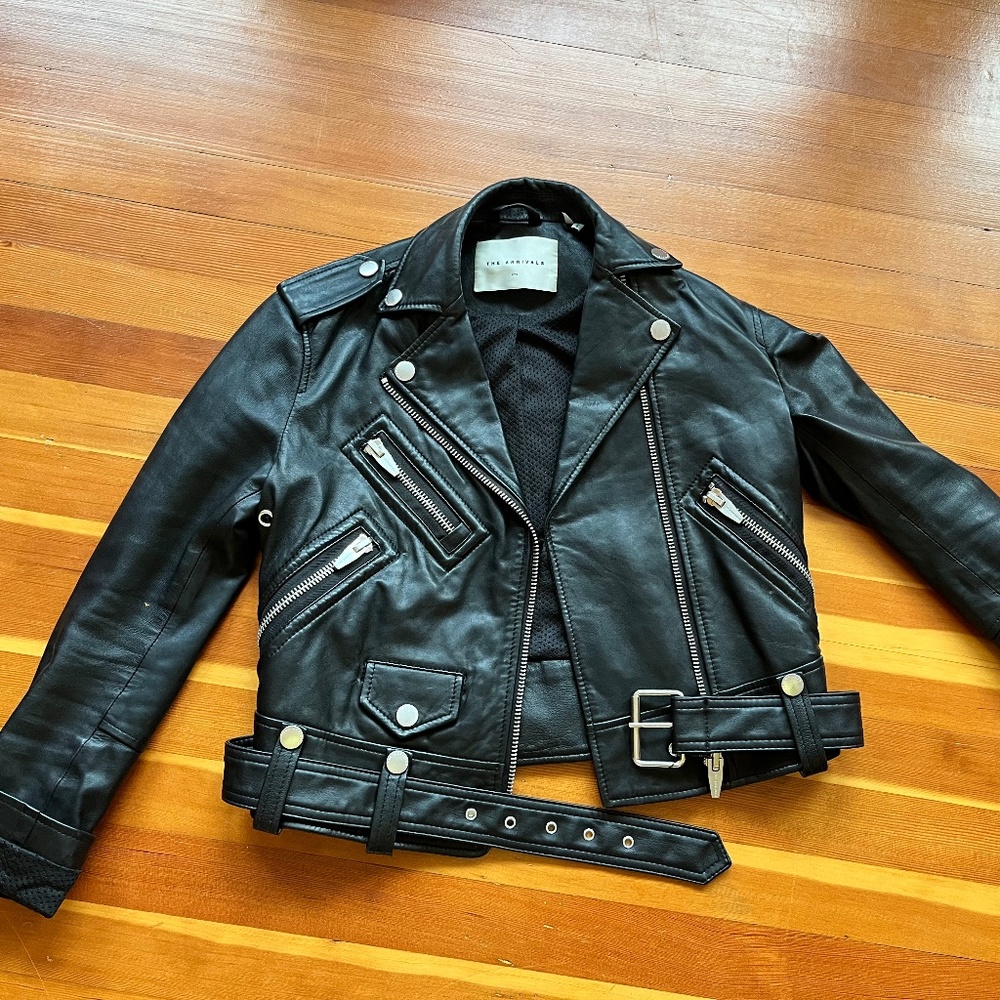 The Arrivals Vader leather moto jacket